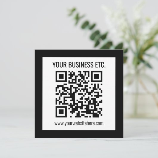 Uw bedrijfsnaam & bewerkbare QR-code Programmakaart (Staand voorkant)