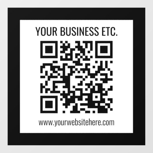 Uw bedrijfsnaam & bewerkbare QR-code Raamsticker (Vel)