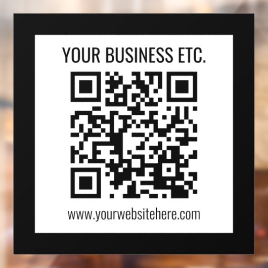 Uw bedrijfsnaam & bewerkbare QR-code Raamsticker (Vel 2)
