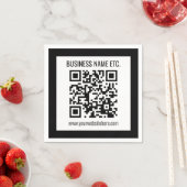 Uw bedrijfsnaam & bewerkbare QR-code Servet (Insitu)
