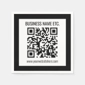 Uw bedrijfsnaam & bewerkbare QR-code Servet (Voorkant)