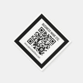 Uw bedrijfsnaam & bewerkbare QR-code Servet (Hoek)
