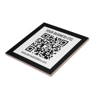 Uw bedrijfsnaam & bewerkbare QR-code Tegeltje