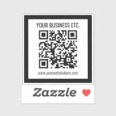 Uw bedrijfsnaam & bewerkbare QR code Transparant Sticker (Vel)