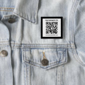 Uw bedrijfsnaam & bewerkbare QR-code Vierkante Button 5,1 Cm (In situ)