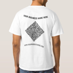 Uw bedrijfsnaam Custom Tekst QR Code T-shirt