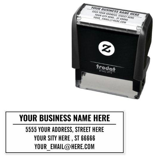 Uw bedrijfsnaam E-mailadres stempel voorbeeld (In situ)