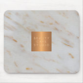 Uw bedrijfsnaam koper metallic grijs marmer muismat (Voorkant)