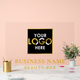 Uw bedrijfsnaam Logo Storefront Black & Gold Acryl Bord