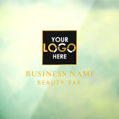 Uw bedrijfsnaam Logo Storefront Black & Gold Raamsticker (Vel 3)