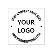 Uw bedrijfsnaam Logo Website Ronde Robber Stamp Rubberstempel (Afrduk)