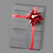 Uw bedrijfsnaam of merk enz. Donkergrijs en zwart Cadeaupapier