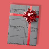 Uw bedrijfsnaam of merk enz. Donkergrijs en zwart Cadeaupapier