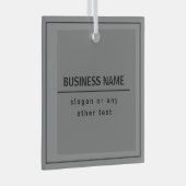 Uw bedrijfsnaam of merk enz. Donkergrijs & Zwart Glas Ornament (Voorkant Rechts)