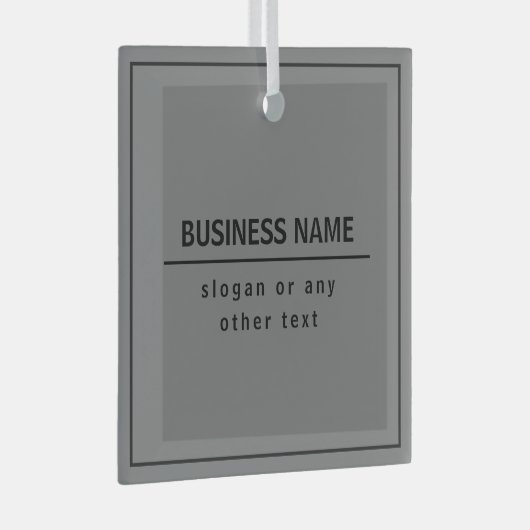 Uw bedrijfsnaam of merk enz. Donkergrijs & Zwart Glas Ornament (Voorkant Rechts)