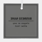 Uw bedrijfsnaam of merk enz. Donkergrijs & Zwart Glas Ornament (Achterkant)