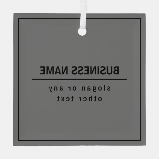 Uw bedrijfsnaam of merk enz. Donkergrijs & Zwart Glas Ornament (Achterkant)