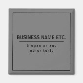 Uw bedrijfsnaam of merk enz. Donkergrijs & Zwart Magneet (Voorkant)