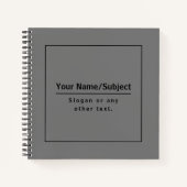 Uw bedrijfsnaam of merk enz. Donkergrijs & Zwart Notitieboek (Voorkant)