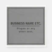 Uw bedrijfsnaam of merk enz. Donkergrijs & Zwart Servet (Voorkant)