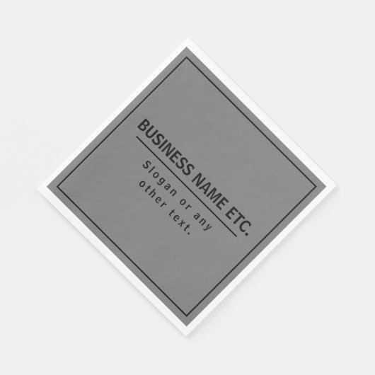 Uw bedrijfsnaam of merk enz. Donkergrijs & Zwart Servet (Hoek)