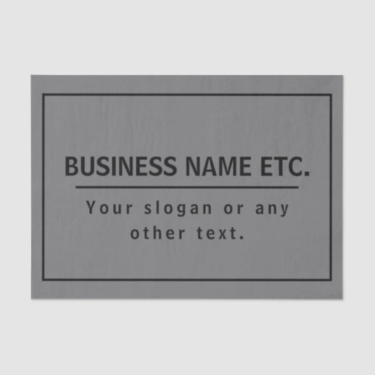 Uw bedrijfsnaam of merk enz. Donkergrijs & Zwart Tissuepapier (Voorkant)