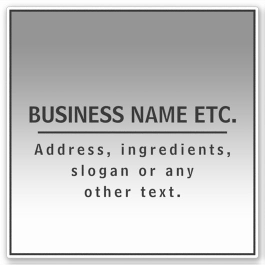 Uw bedrijfsnaam of merk enz. sticker (Voorkant)
