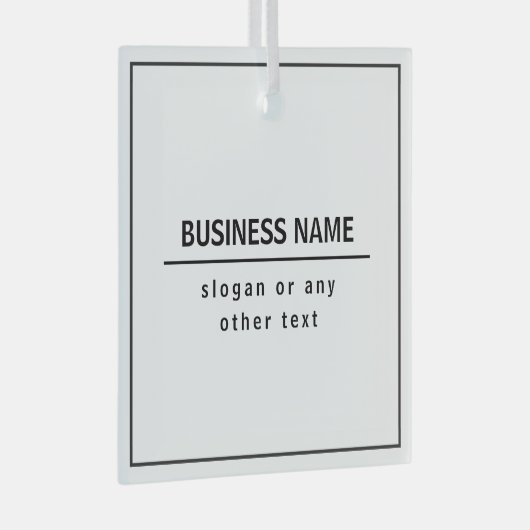 Uw bedrijfsnaam of merk enz. Wit Zwart Glas Ornament (Voorkant Rechts)