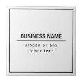 Uw bedrijfsnaam of merk enz. Wit Zwart Tegeltje (Voorkant)