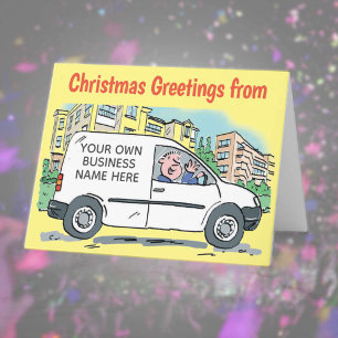Uw bedrijfsnaam op kerstkaart voor bestelbus kaart