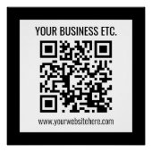 Uw bedrijfsnaam & QR-code die u kunt bewerken Perfect Poster (Voorkant)