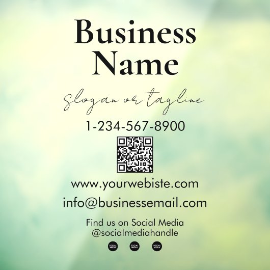 Uw bedrijfsnaam Storefront QR-code Contactgegevens Raamsticker (Vel 3)