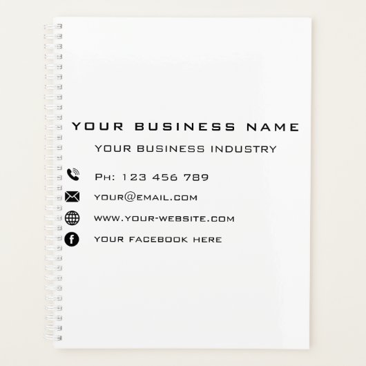 Uw bedrijfsnaam Tekst Info Business Planner (Voorkant)