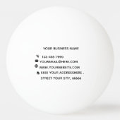 Uw bedrijfsnaam Tekstinfo Ping Pong Ball Voorbeeld (Achterkant)