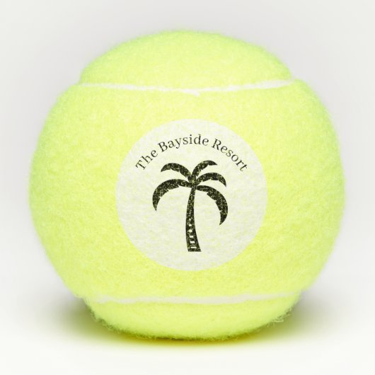 Uw bedrijfsnaam Tropical Palm Tree Tennisballen (Voorkant)