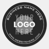 Uw bedrijfsnaam, website + geüploade Afbeelding Ronde Sticker (Voorkant)
