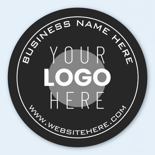 Uw bedrijfsnaam, website + geüploade Afbeelding Ronde Sticker
