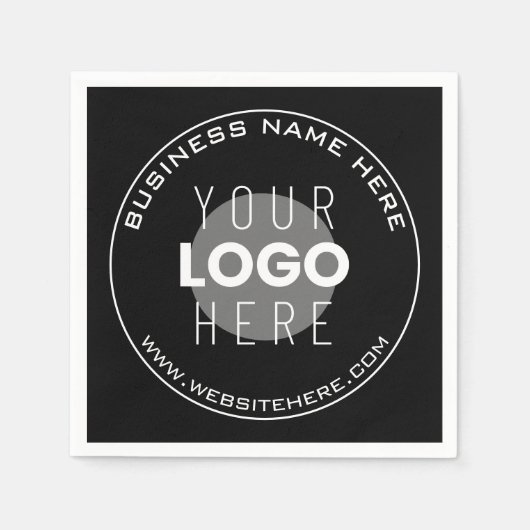 Uw bedrijfsnaam, website + geüploade Afbeelding Servet (Voorkant)