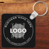 Uw bedrijfsnaam, website + geüploade Afbeelding Sleutelhanger (Achterkant)