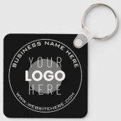 Uw bedrijfsnaam, website + geüploade Afbeelding Sleutelhanger (Achterkant)