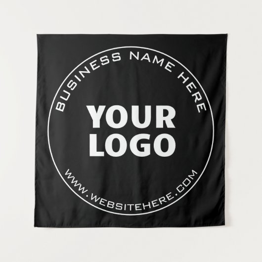 Uw bedrijfsnaam, website + geüploade Afbeelding Wandkleed (Voorkant)