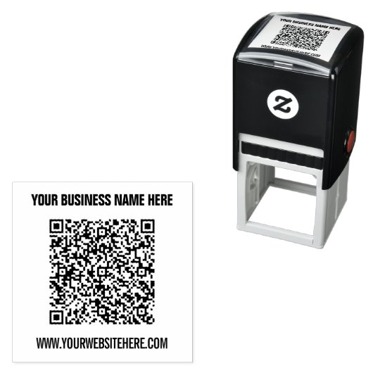 Uw bedrijfsnaam Website QR Code Stamp Sjabloon Zelfinktende Stempel (In situ)