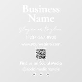 Uw bedrijfsnaam winkelpui QR-code social media Raamsticker (Vel)