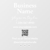 Uw bedrijfsnaam Winkelpui QR-code sociale media Raamsticker (Vel)