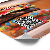 Uw bedrijfsnaamtekst met menukaart QR-codefoto Poster (Hoek)