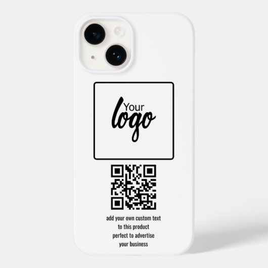 Uw BedrijfsQR Code en Tekst van de Logo Case-Mate iPhone Case (Achterkant)
