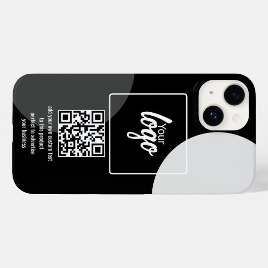 Uw BedrijfsQR Code en Tekst van de Logo Case-Mate iPhone Case (Achterkant (horizontaal))