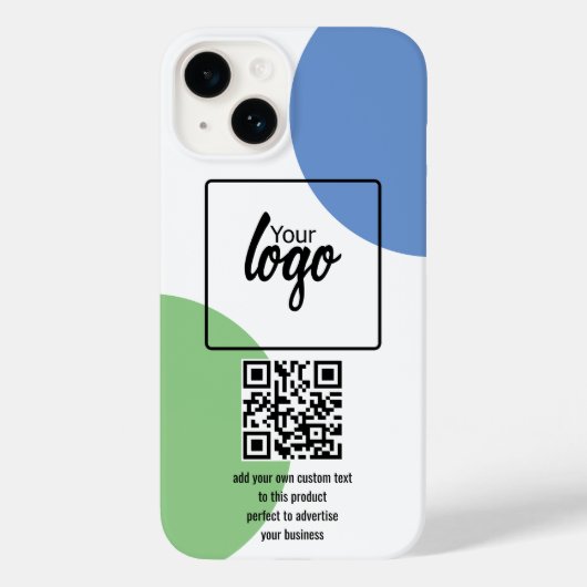 Uw BedrijfsQR Code en Tekst van de Logo Case-Mate iPhone Case (Achterkant)
