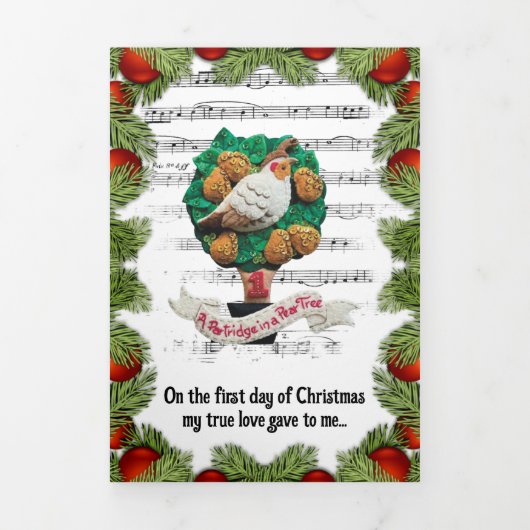 Uw bericht 12 dagen kerstfeestdag drieluik wenskaart (Cover)