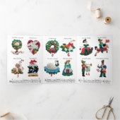 Uw bericht 12 dagen kerstfeestdag drieluik wenskaart (Binnen)